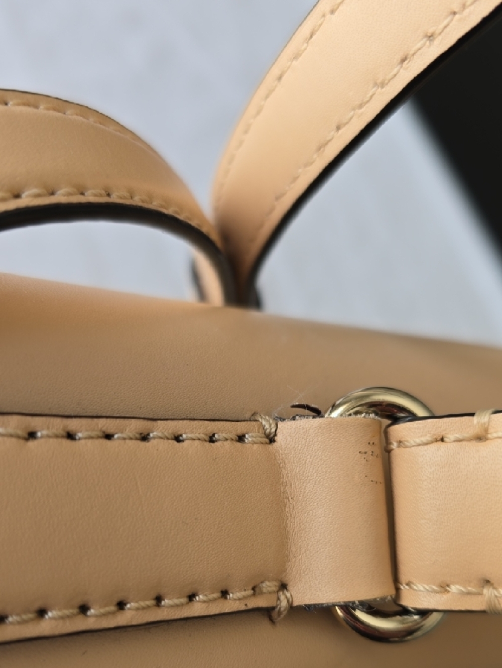 kate spade Beige Leather Structured Satchel with Gold Hardware - Picture 8 of 13